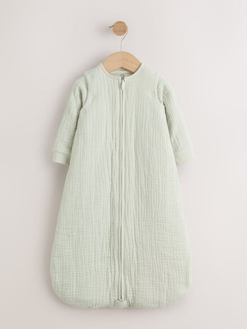 Green 2.5 TOG Removable Sleeve Muslin Baby Sleep Bag