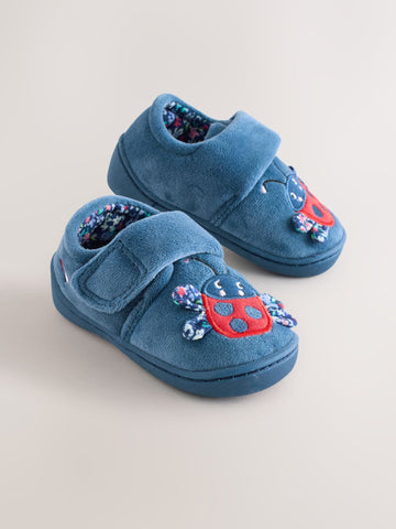 Blue Ladybird Cupsole Slippers