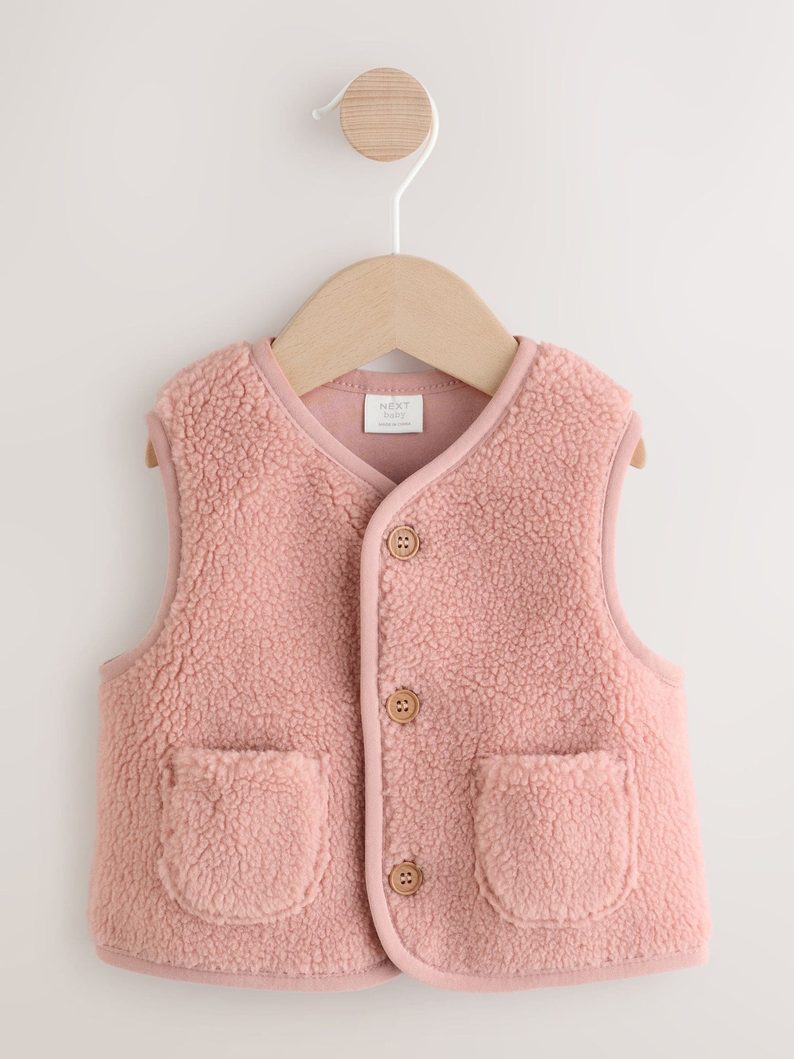 Pink Borg Baby Gilet (0mths-3yrs)