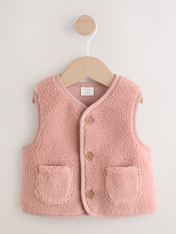 Pink Borg Baby Gilet (0mths-3yrs)