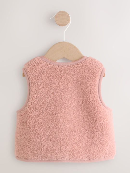 Pink Borg Baby Gilet (0mths-3yrs)