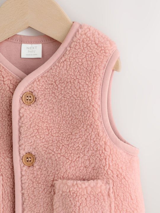 Pink Borg Baby Gilet (0mths-3yrs)