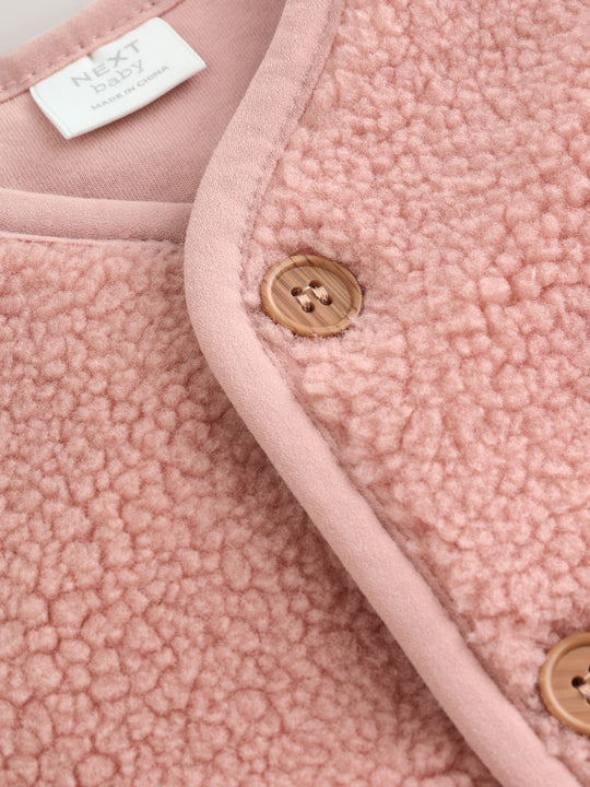 Pink Borg Baby Gilet (0mths-3yrs)