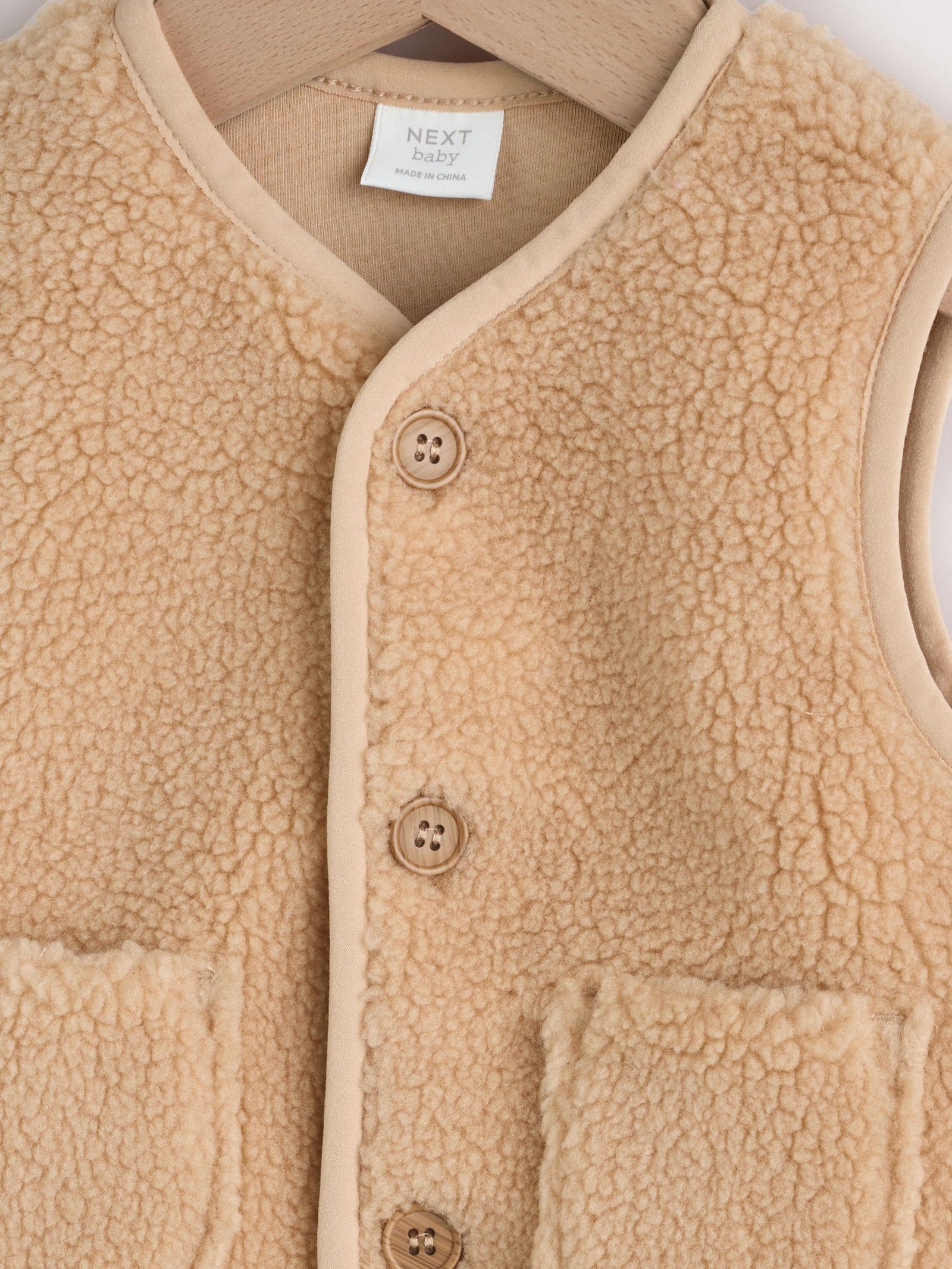 Toffee Brown Borg Baby Gilet