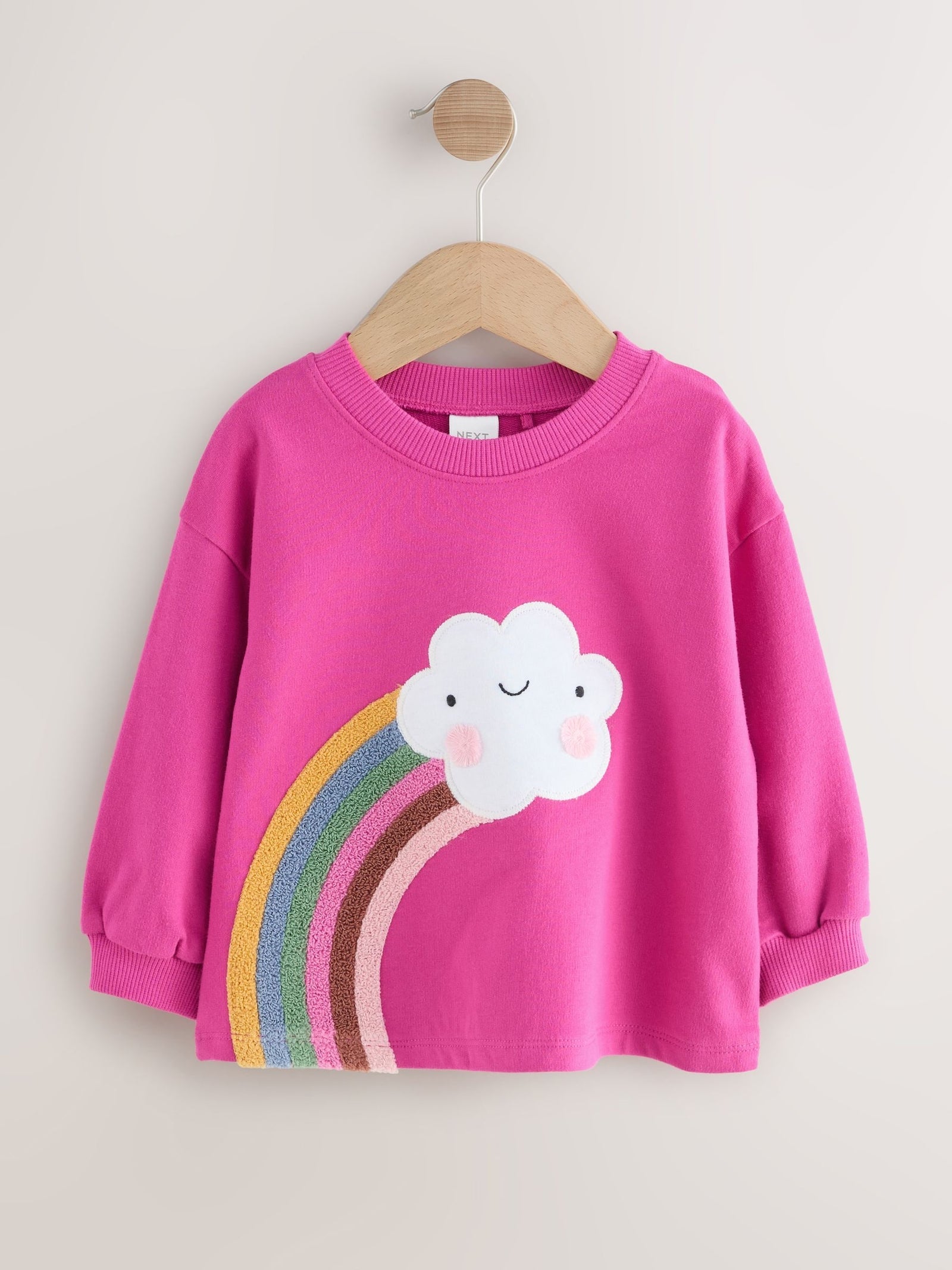 Pink Rainbow Cloud Character Long Sleeve T-Shirt (3mths-7yrs)