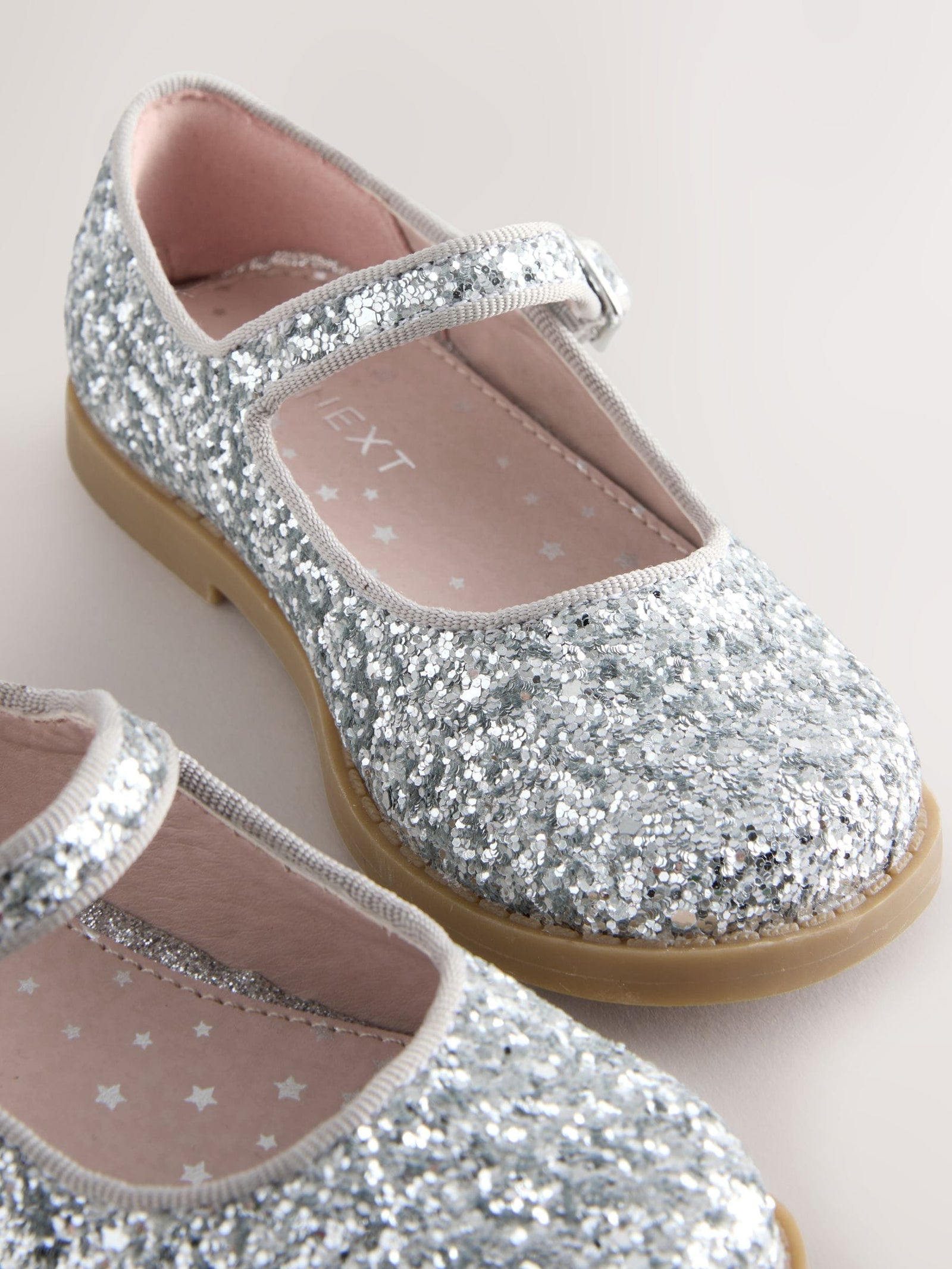 Silver Glitter Mary Jane Shoes