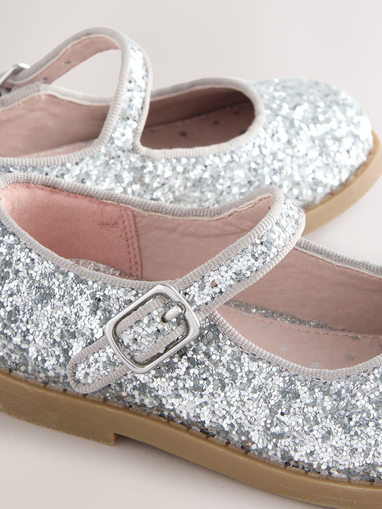Silver Glitter Mary Jane Shoes