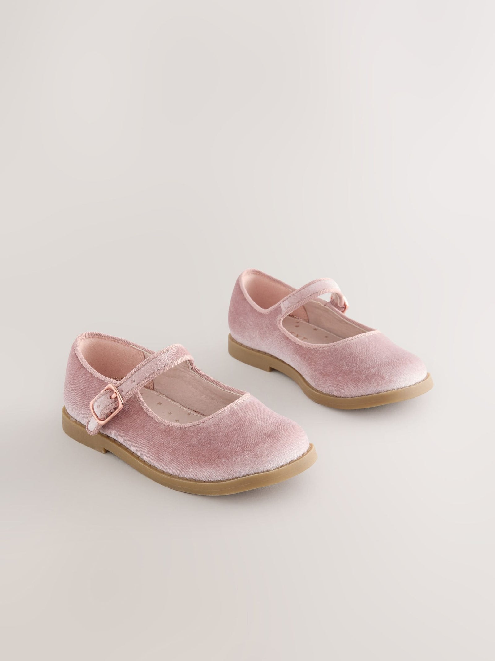 Pink Velour Mary Jane Shoes