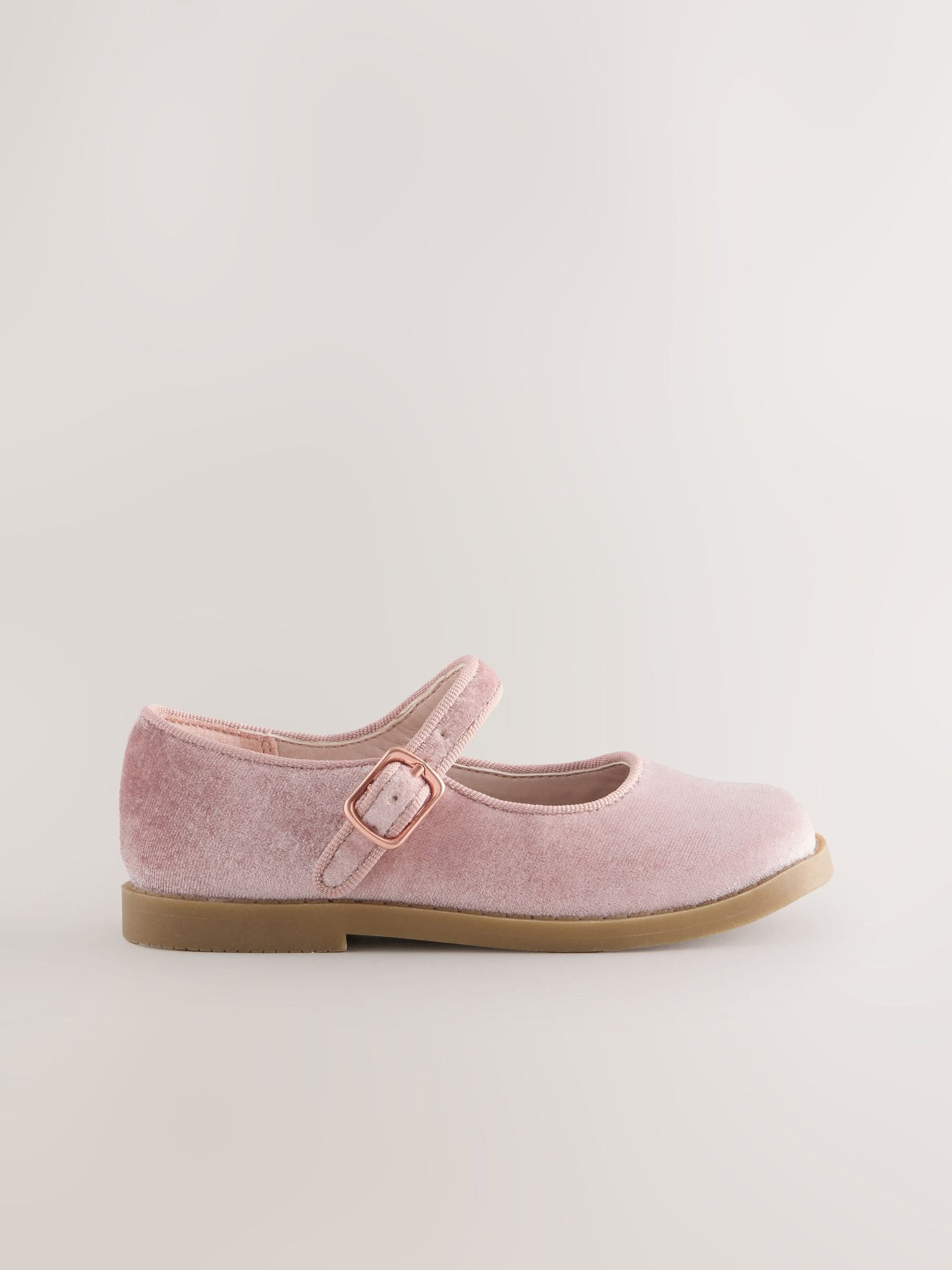 Pink Velour Mary Jane Shoes