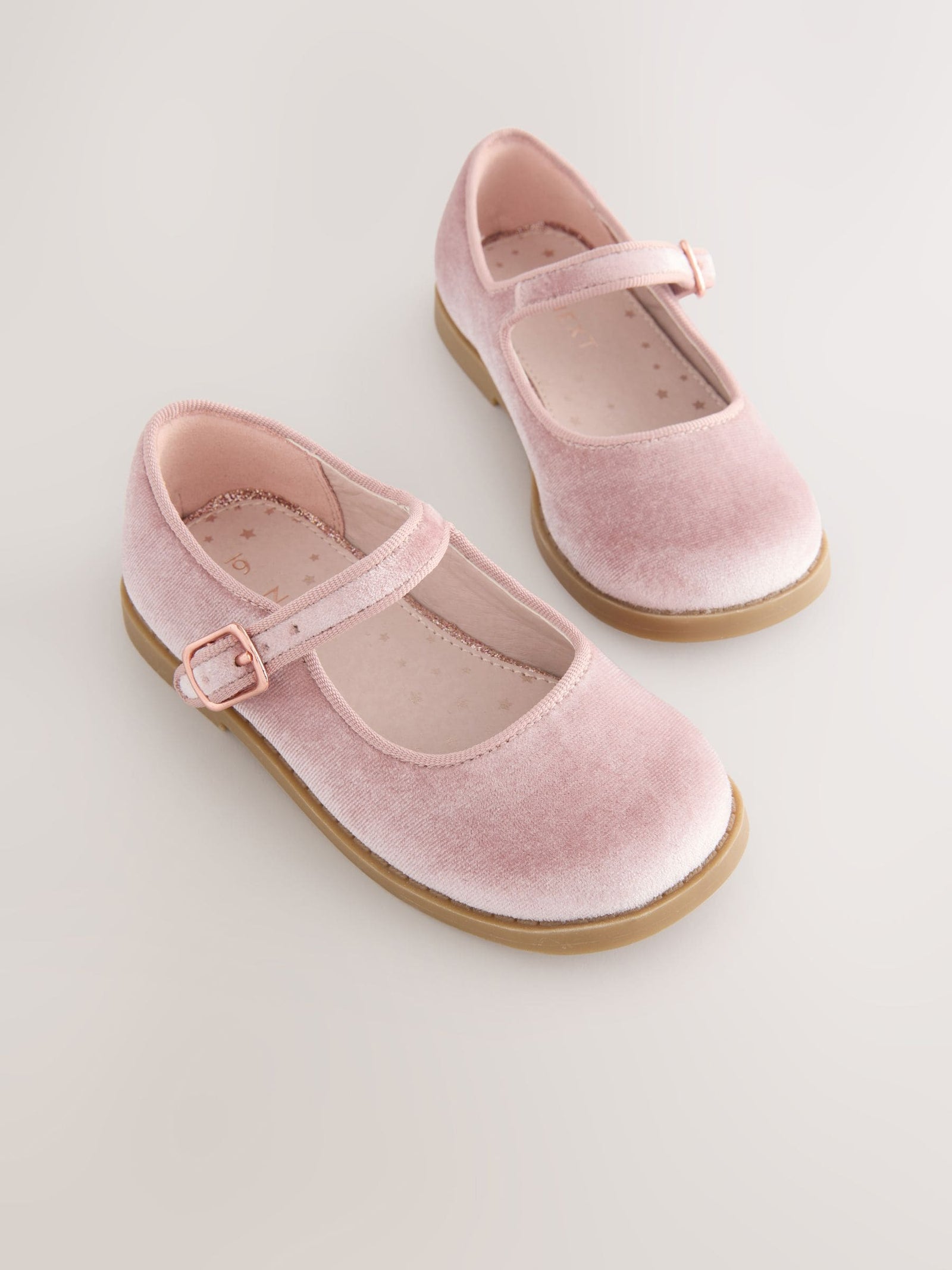Pink Velour Mary Jane Shoes