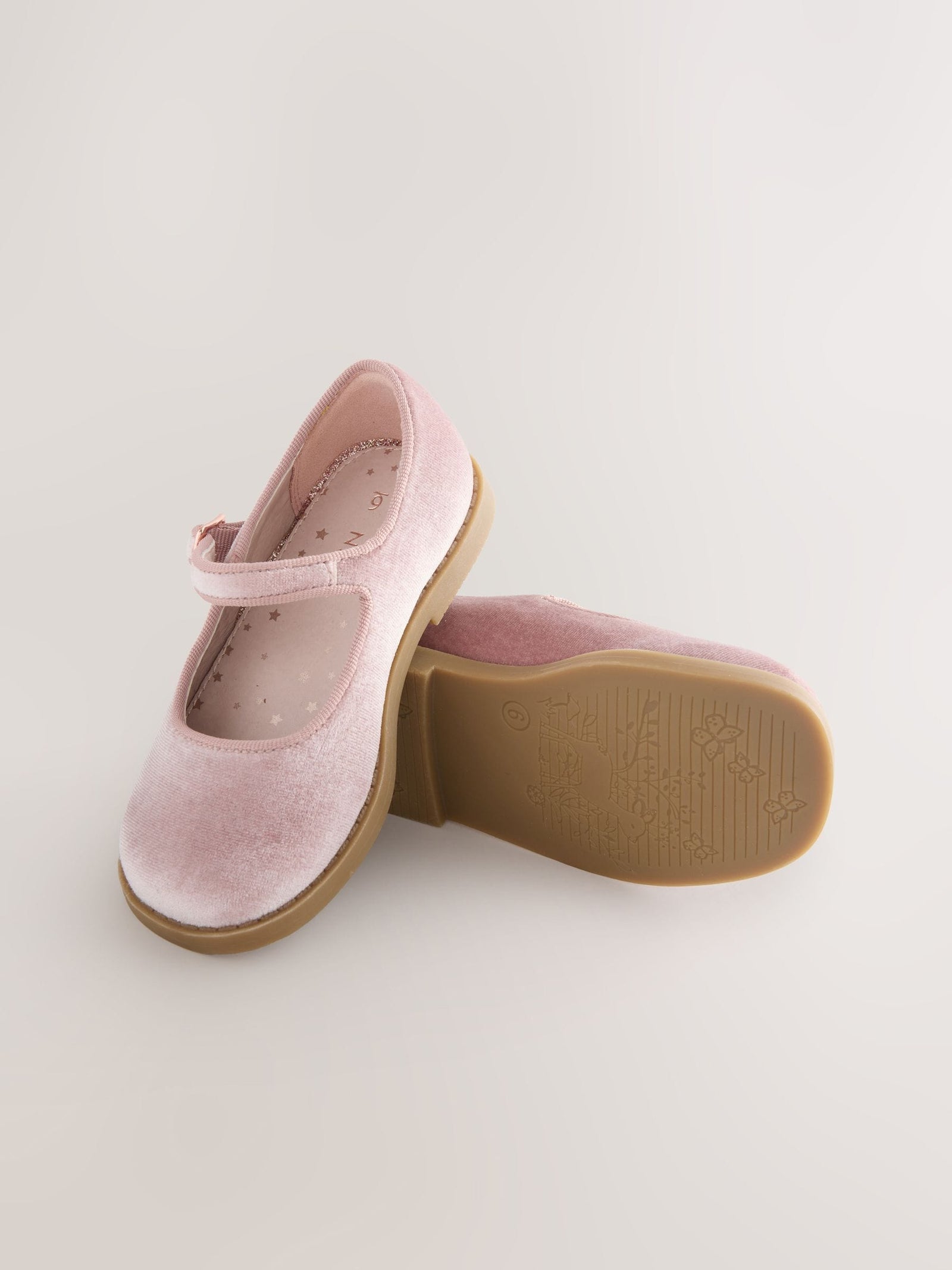 Pink Velour Mary Jane Shoes