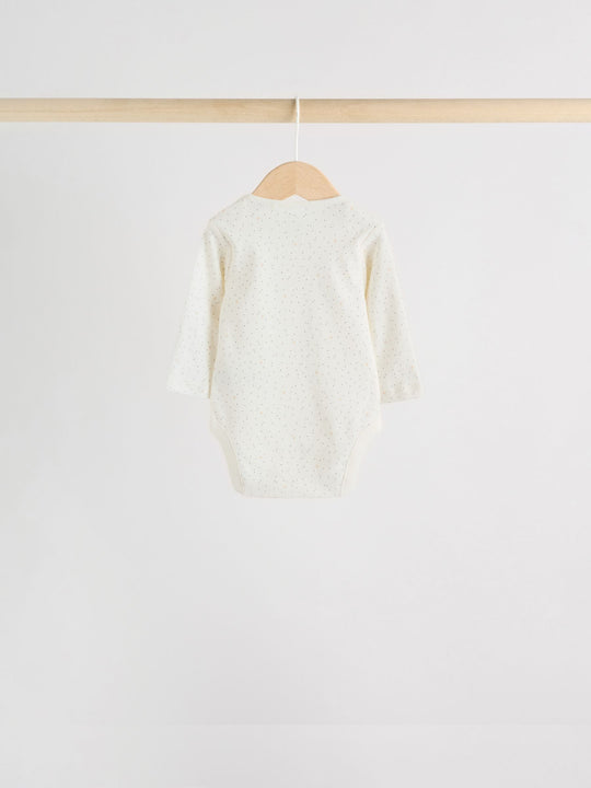 Monochrome Long Sleeve Baby Bodysuits 5 Pack