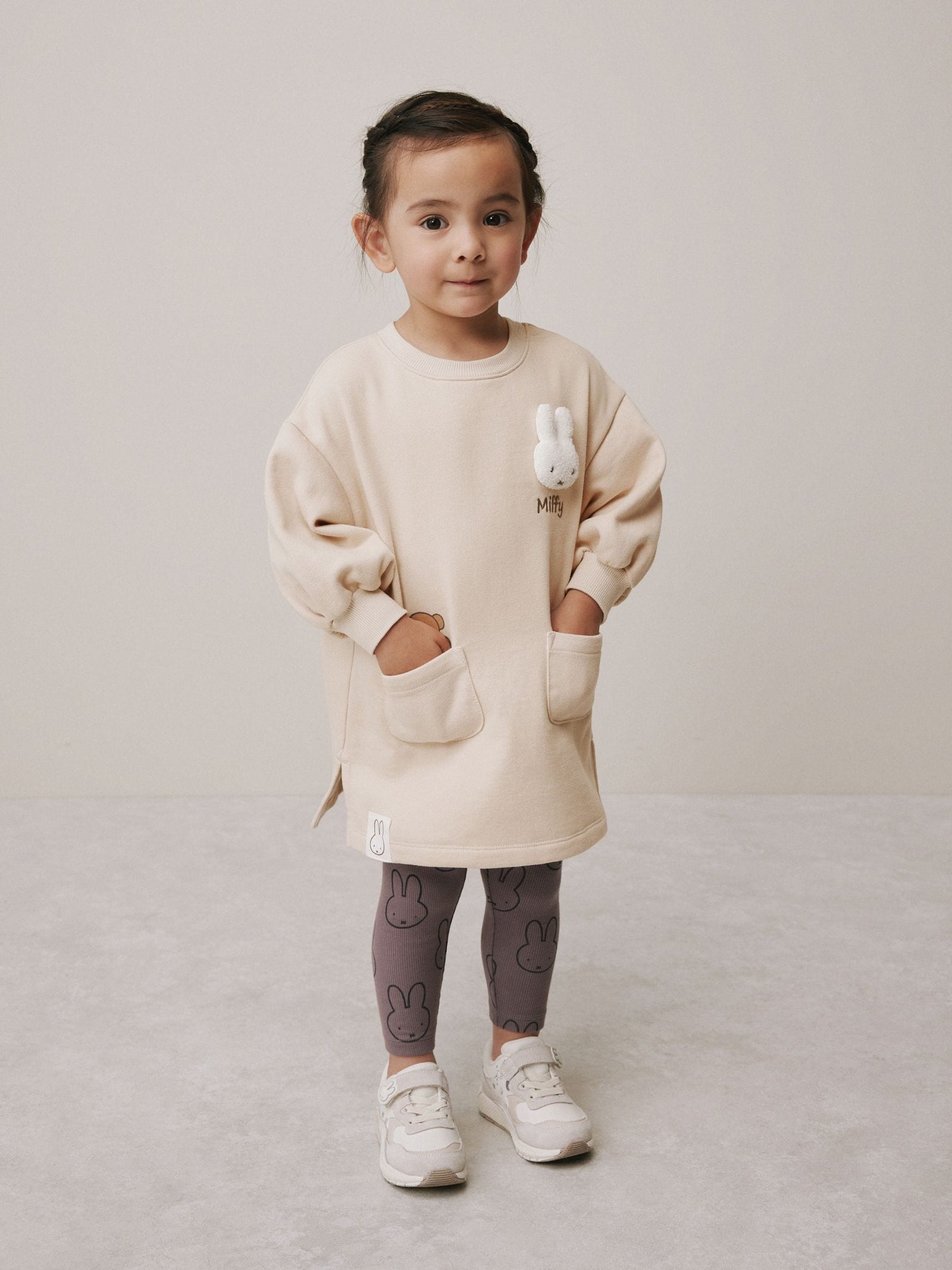 Cream Miffy Sweat Dress & Leggings Set (3mths-7yrs)