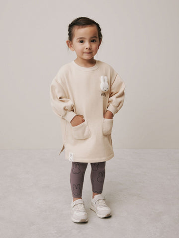 Cream Miffy Sweat Dress & Leggings Set (3mths-7yrs)