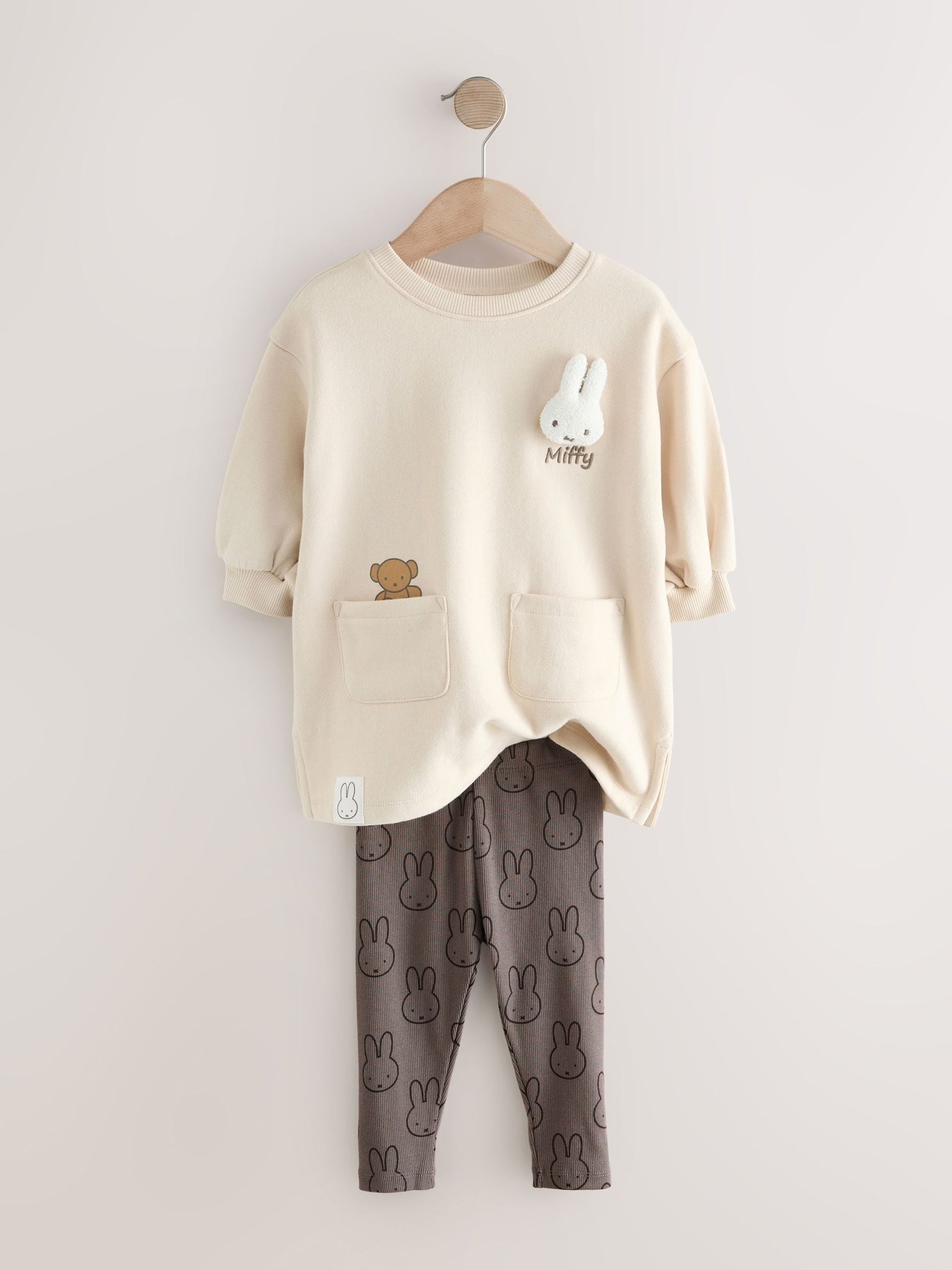 Cream Miffy Sweat Dress & Leggings Set (3mths-7yrs)