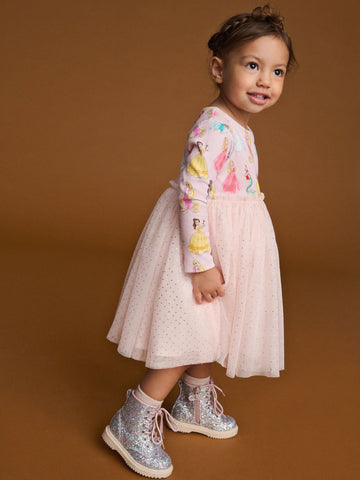 Pink Disney Princess Mesh Party Dress (3mths-7yrs)