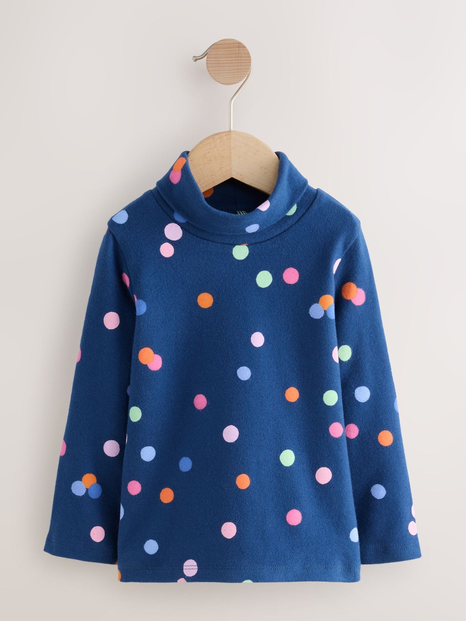 Pink/White/Blue Roll Neck Tops 3 Pack (3mths-7yrs)