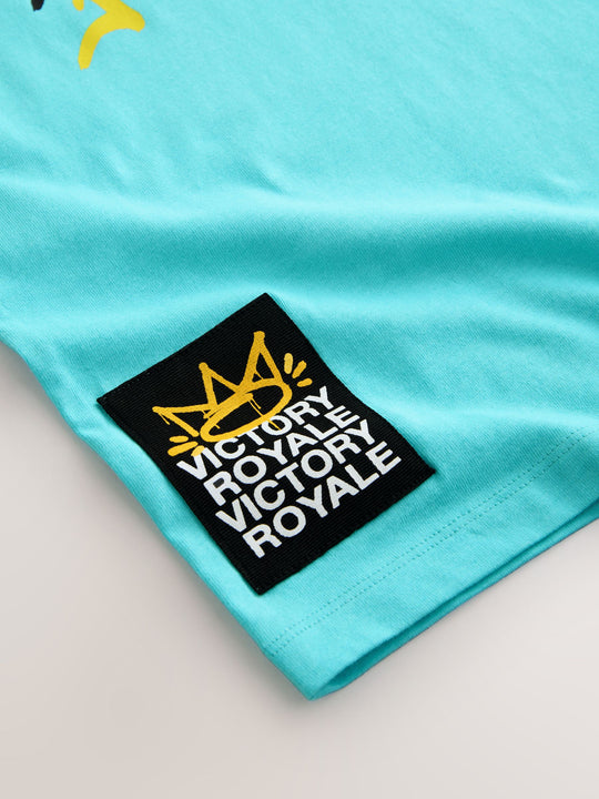 Blue Fortnite Print Short Sleeved T-Shirt (4-16yrs)