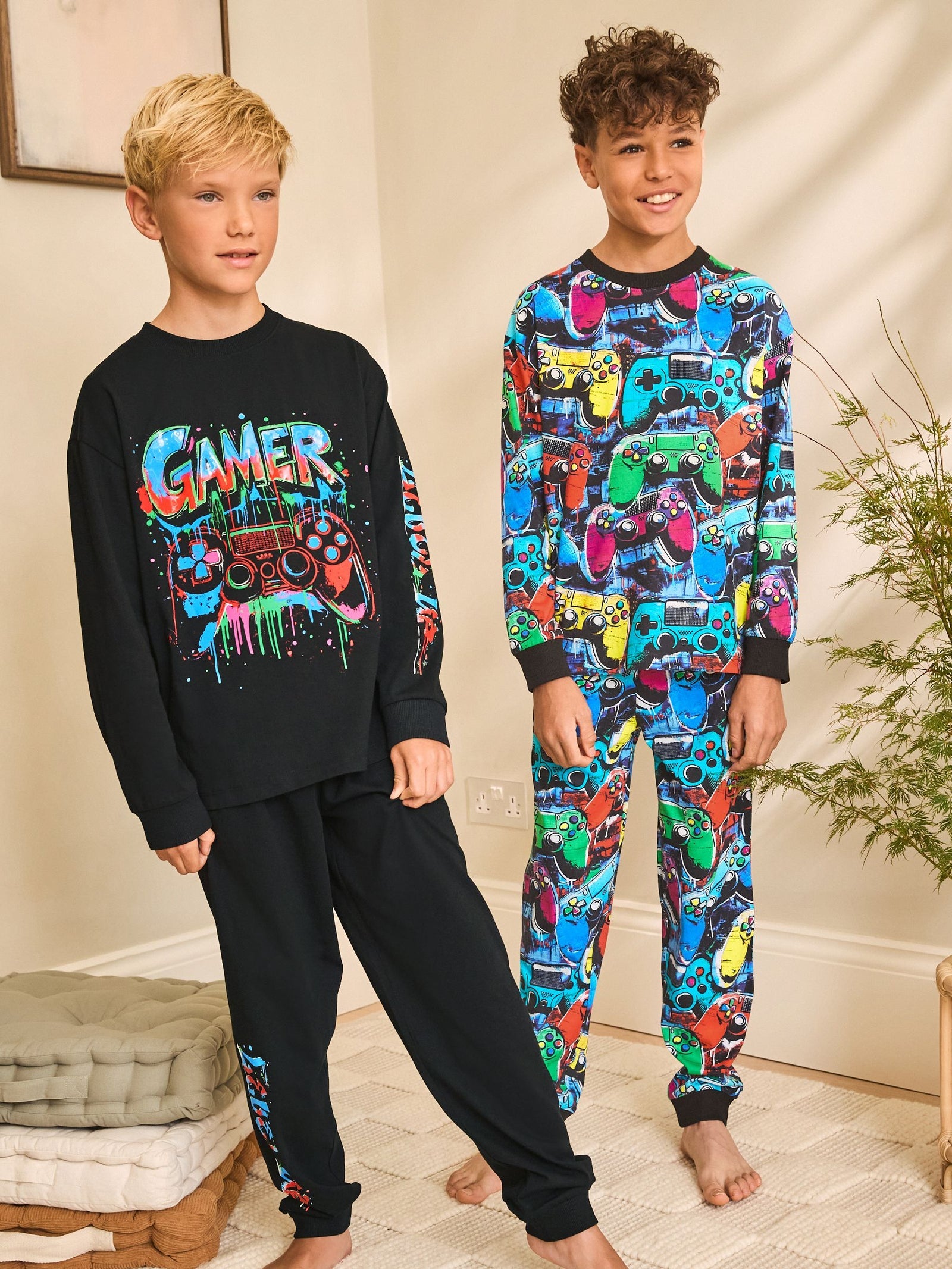 Multi Gamer Long Sleeve Pyjamas 2 Pack (3-16yrs)