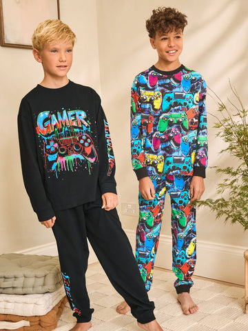 Multi Gamer Long Sleeve Pyjamas 2 Pack (3-16yrs)