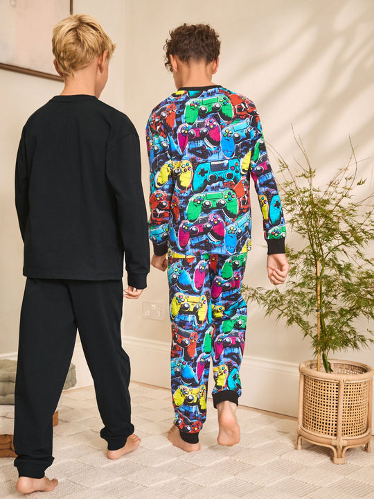 Multi Gamer Long Sleeve Pyjamas 2 Pack (3-16yrs)