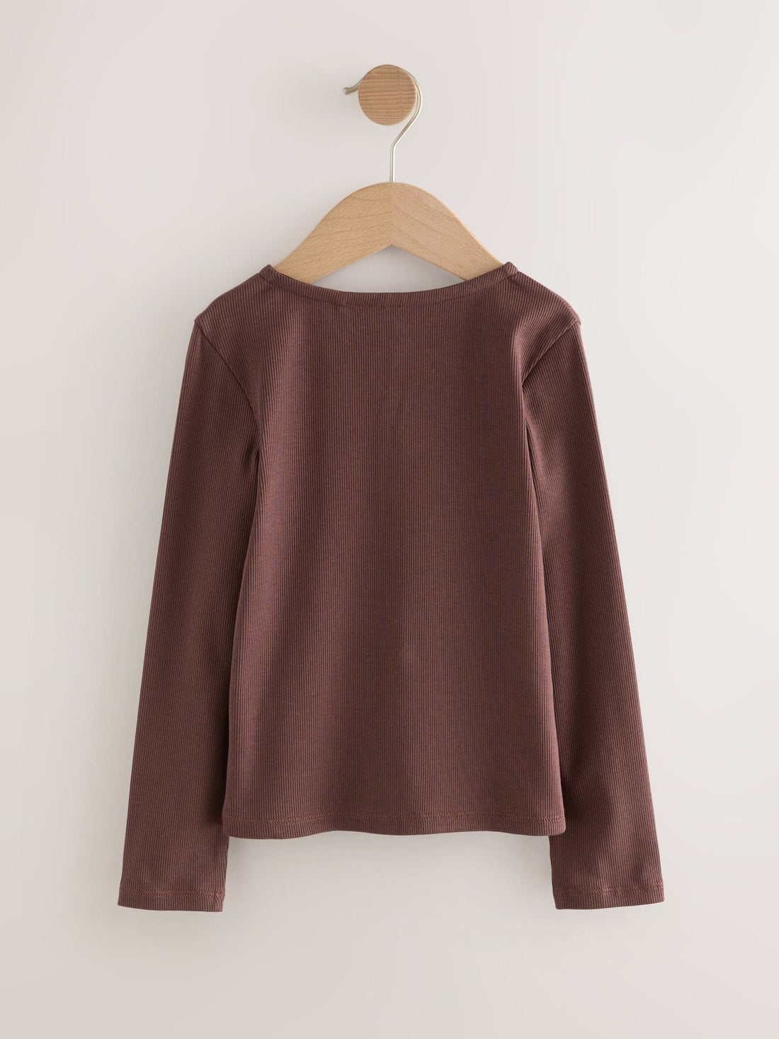 Chocolate Brown Long Sleeve Ribbed Cardigan (3-16yrs)