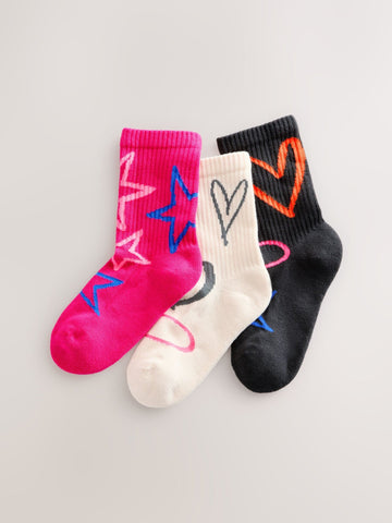 Pink Oatmeal and Charcoal Grey Cotton Rich Cushioned Sole Ankle Socks 3 Pack