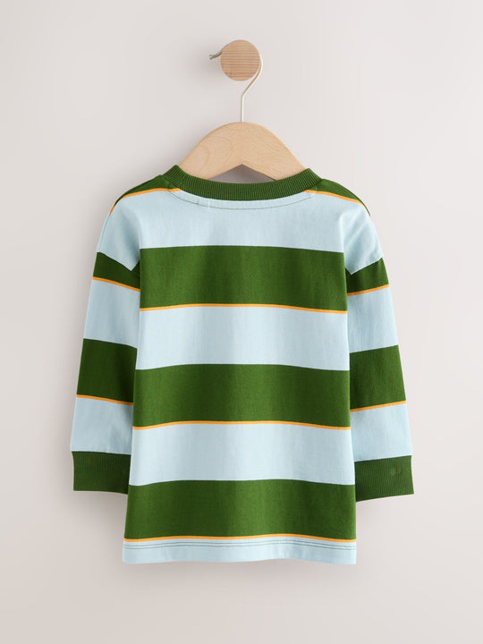 Blue/Green Taco Long Sleeve Graphic Print T-Shirts 3 Pack (3mths-7yrs)