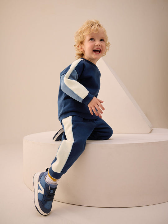 Blue Colourblock Single Sweatshirt and Joggers Set (3mths-7yrs)