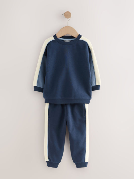 Blue Colourblock Single Sweatshirt and Joggers Set (3mths-7yrs)