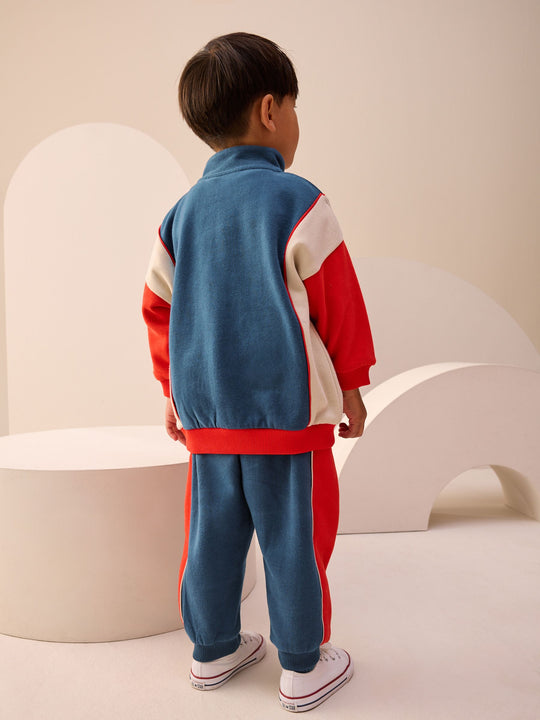 Red/Navy Half Zip Top and Joggers Set (3mths-7yrs)