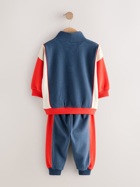 Red/Navy Half Zip Top and Joggers Set (3mths-7yrs)