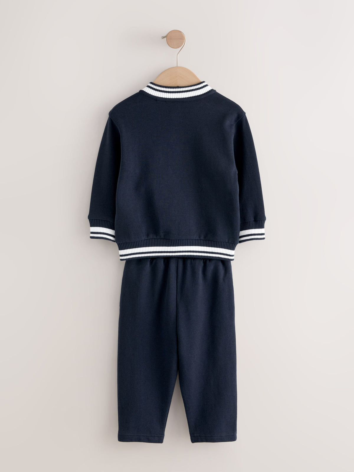 Navy Blue Jersey Letterman Jacket and Trousers Set (3mths-7yrs)