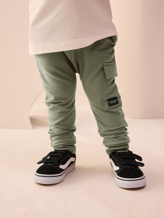 Khaki Green Skinny Utility Joggers (3mths-7yrs)