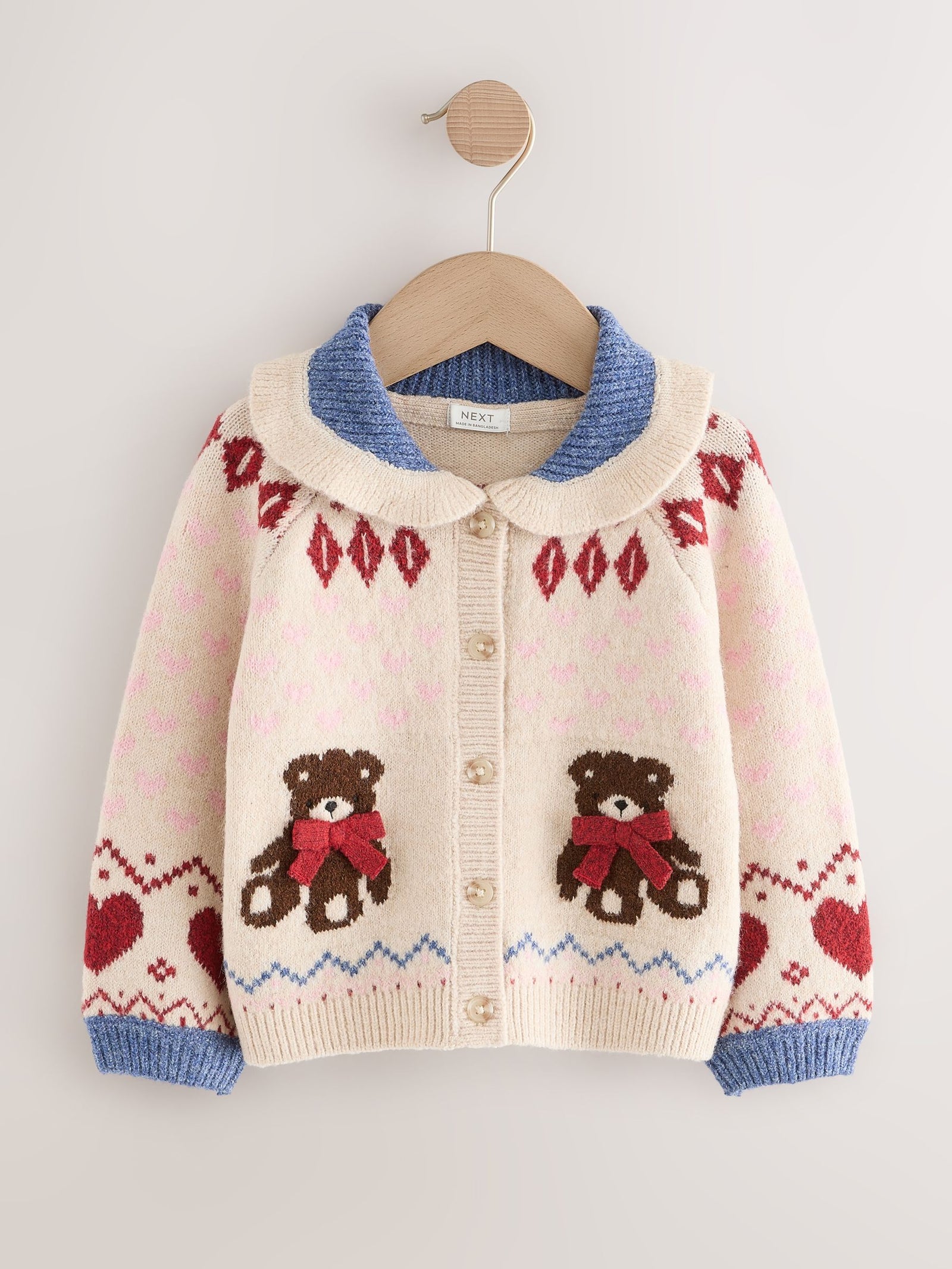 Ecru Teddy Bear Collar Cardigan (3mths-7yrs)