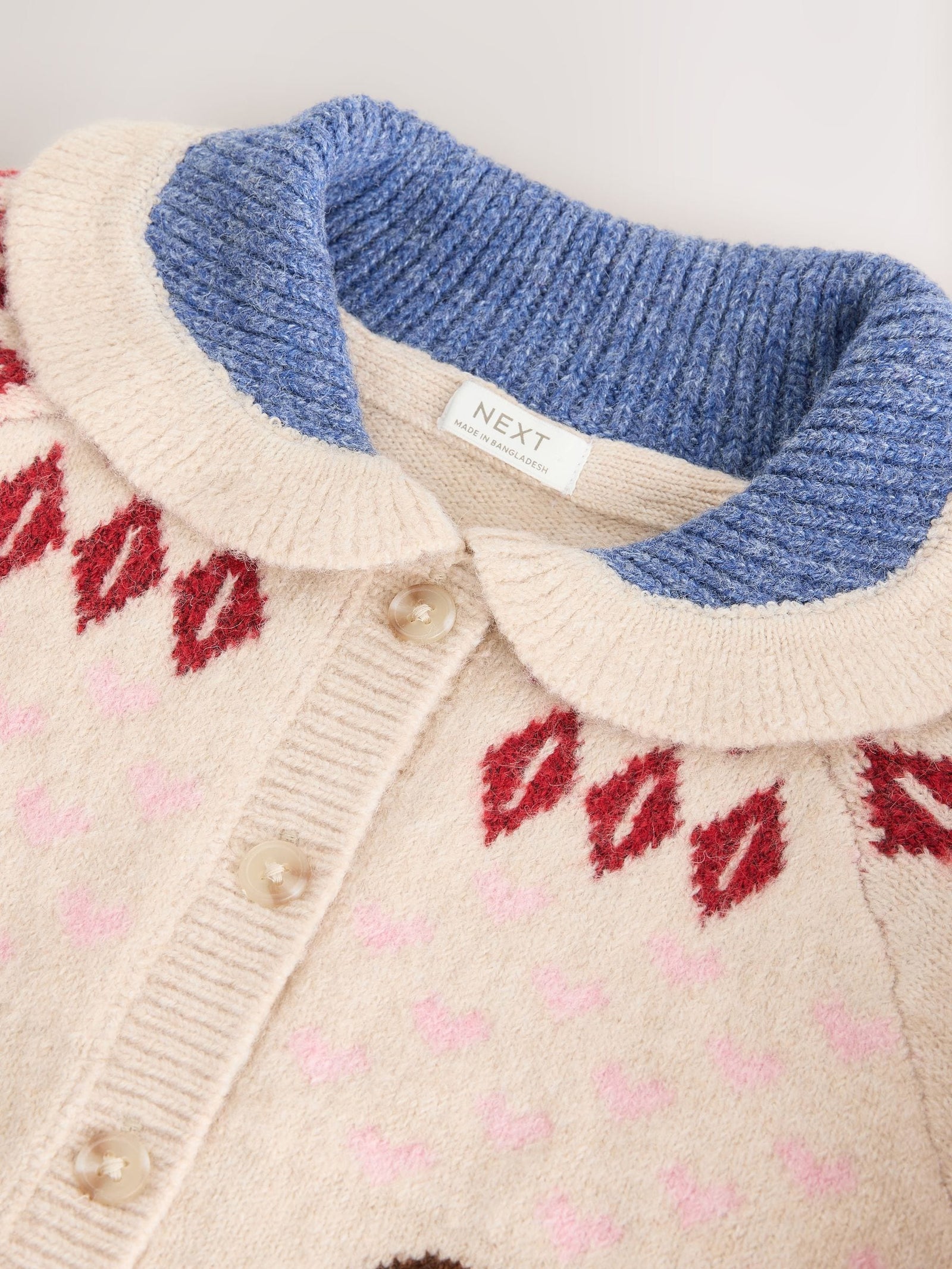 Ecru Teddy Bear Collar Cardigan (3mths-7yrs)
