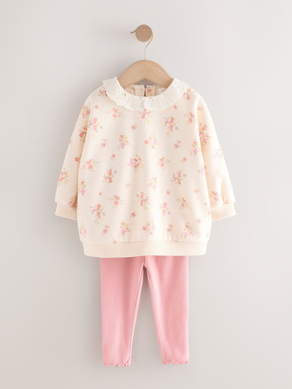 Light Pink Ditsy Floral Sweatshirt and Leggings Set (3mths-7yrs)