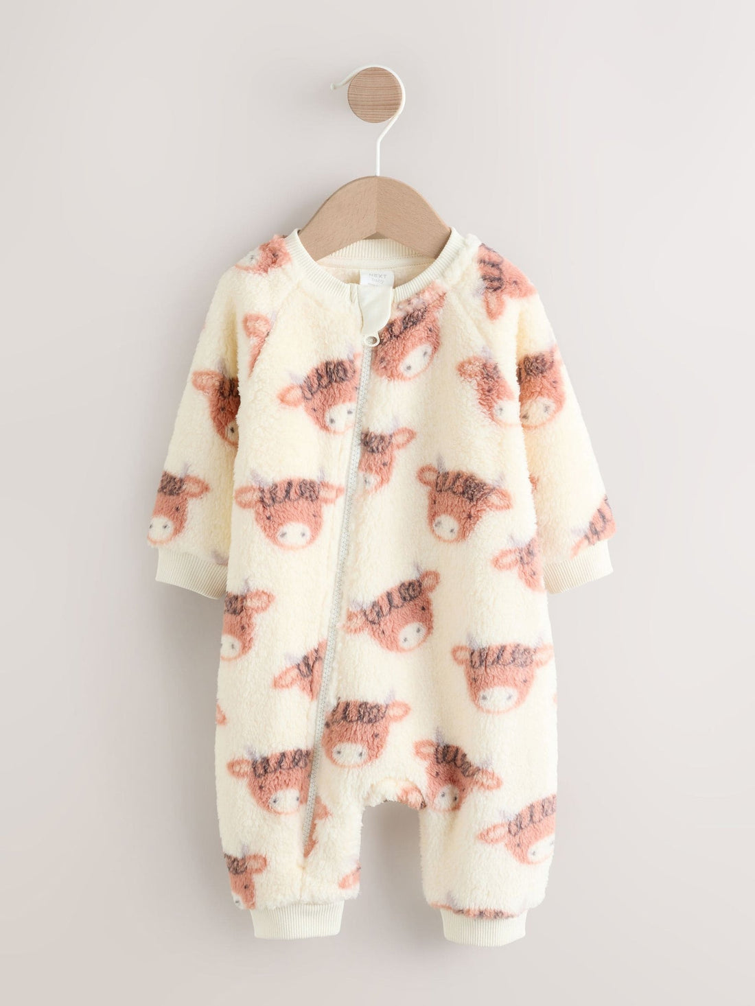 Ecru Hamish Baby Heavy Fleece Sleepsuit