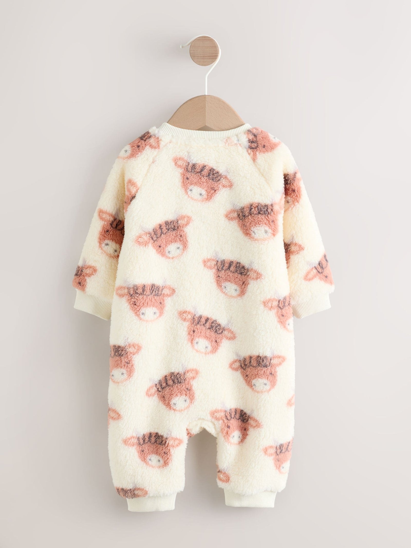 Ecru Hamish Baby Heavy Fleece Sleepsuit