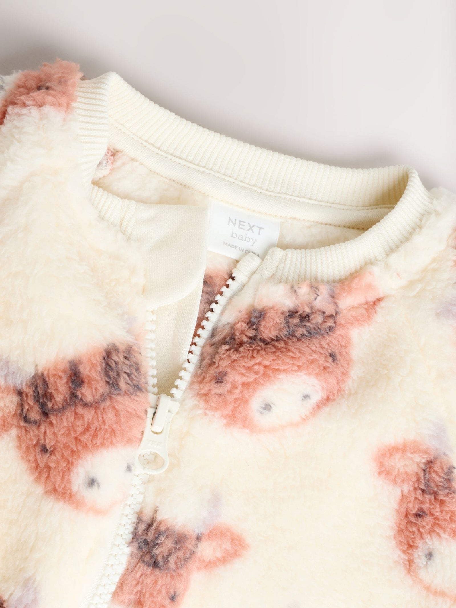 Ecru Hamish Baby Heavy Fleece Sleepsuit