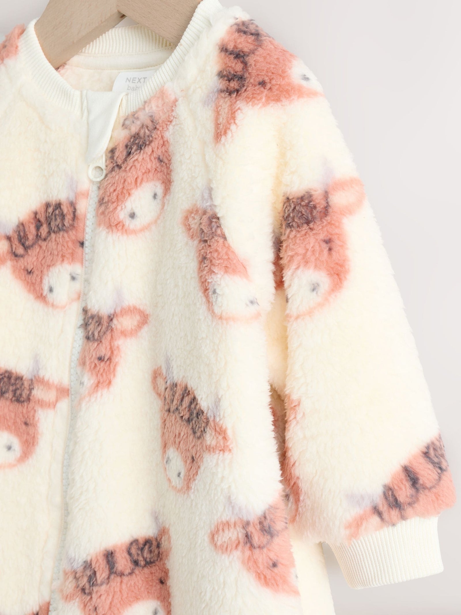 Ecru Hamish Baby Heavy Fleece Sleepsuit