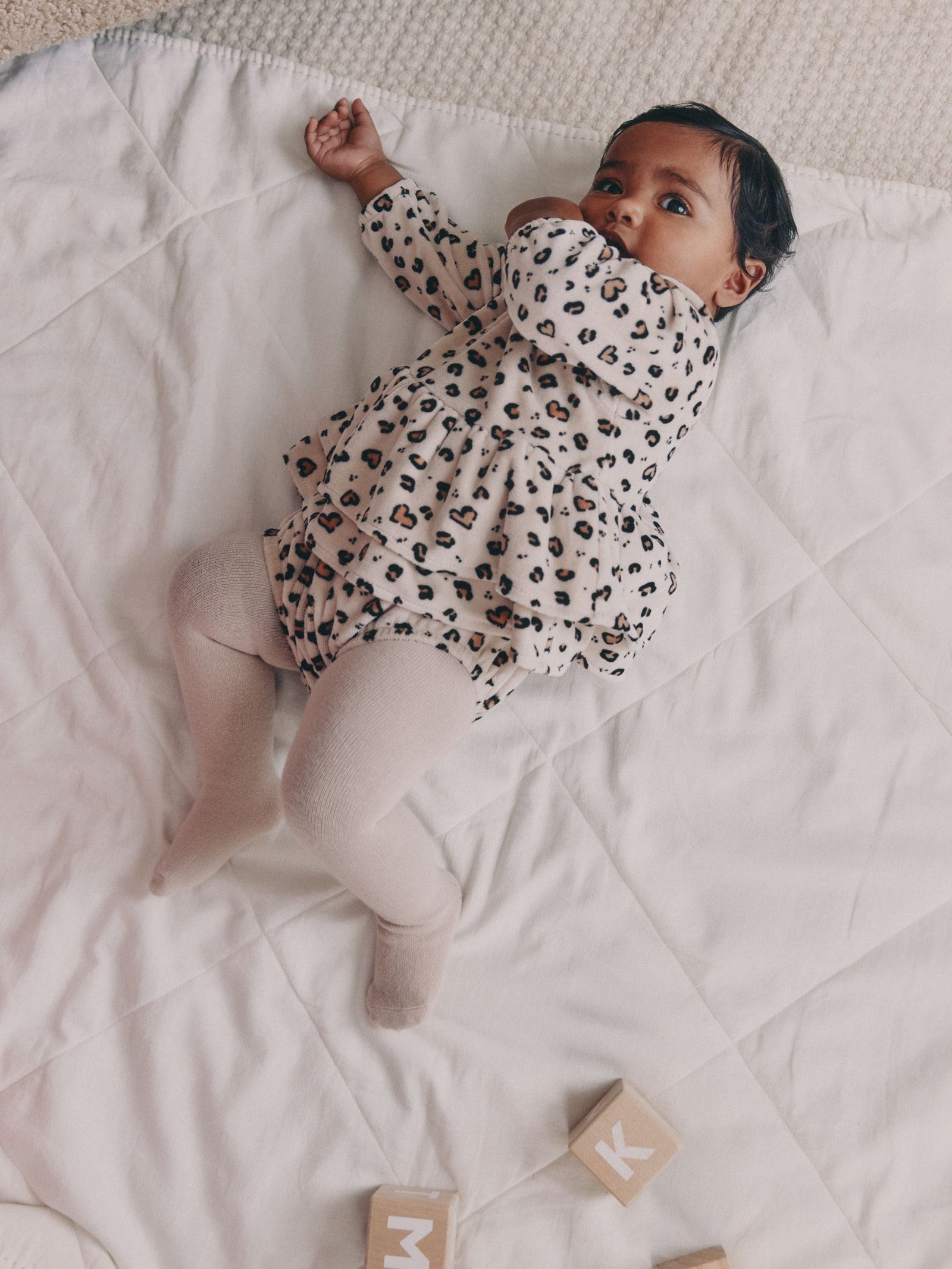 Natural Animal Baby Bloomer Rompers Set 2 Piece with Tights immediate