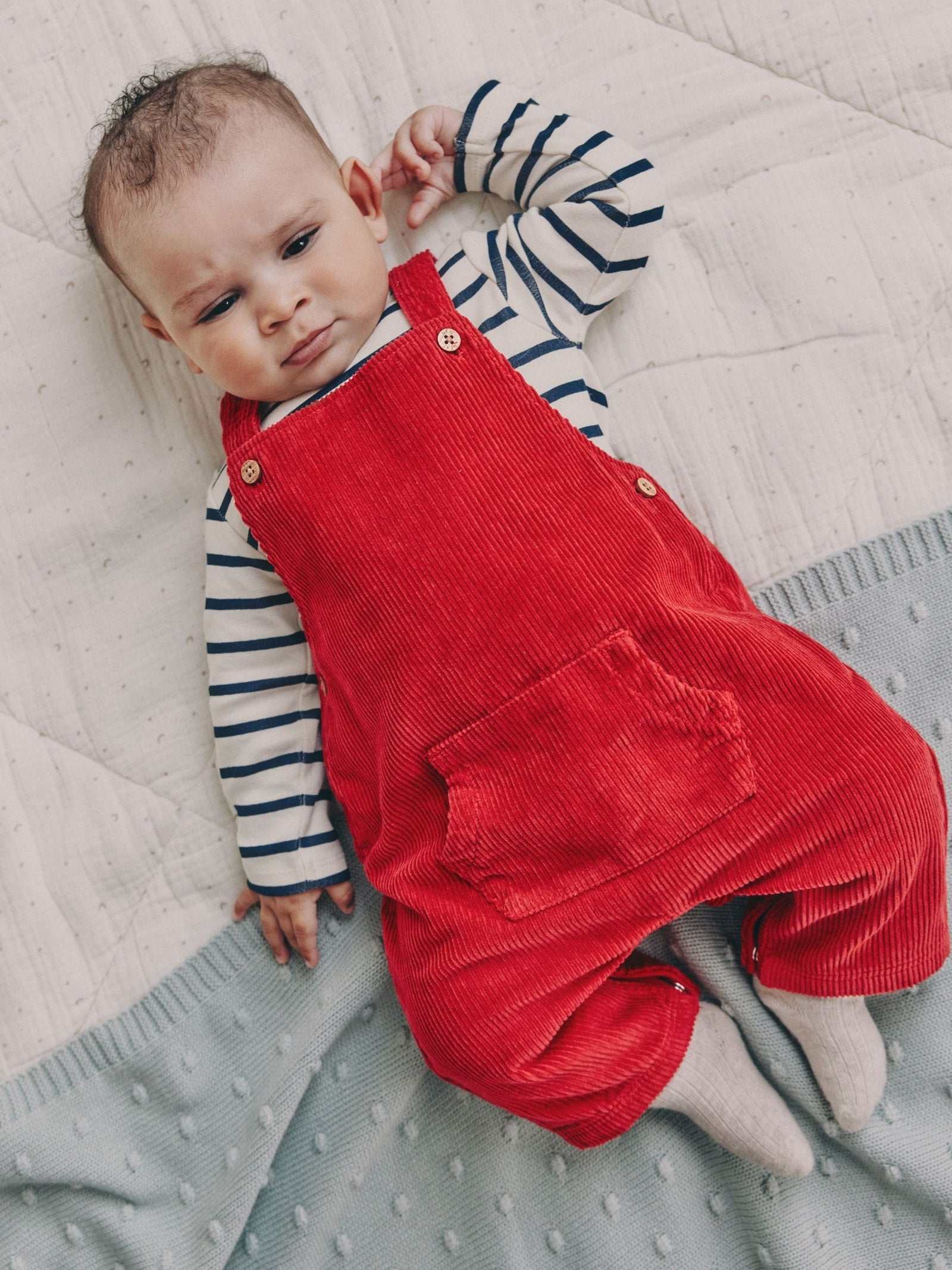 Red Cord Dungarees and Bodysuit Set (0mths-2yrs)