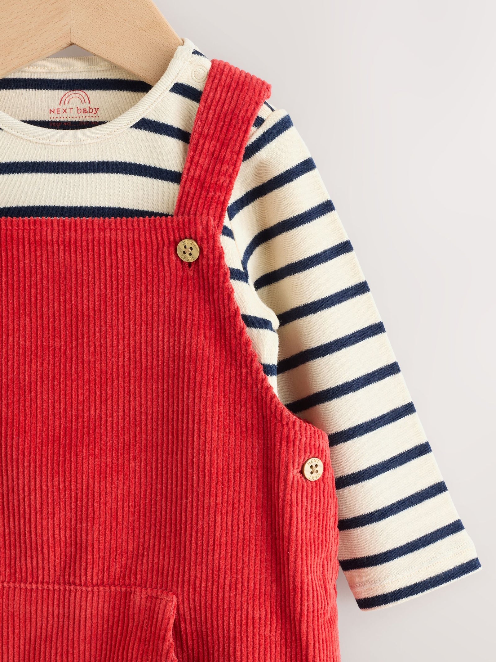 Red Cord Dungarees and Bodysuit Set (0mths-2yrs)