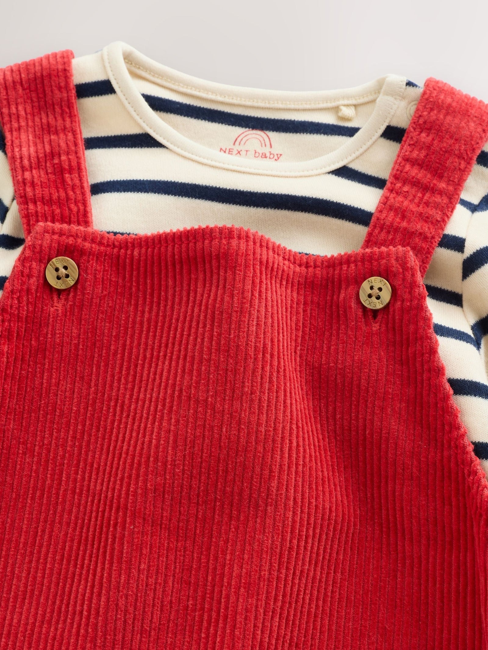 Red Cord Dungarees and Bodysuit Set (0mths-2yrs)
