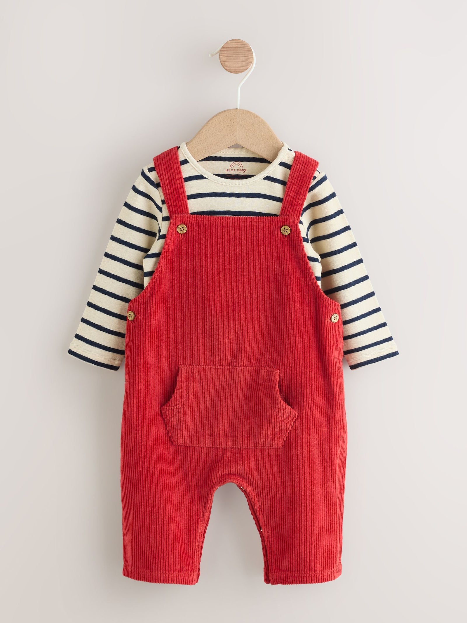 Red Cord Dungarees and Bodysuit Set (0mths-2yrs)