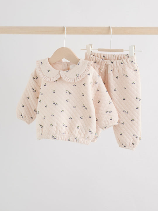 Ecru Baby Quilted Sweatshirt and Trousers Set 2 Piece (0mths-2yrs)