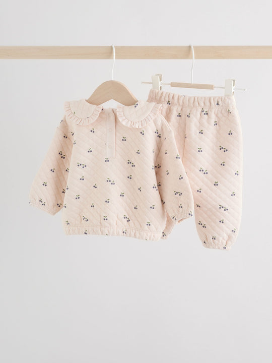 Ecru Baby Quilted Sweatshirt and Trousers Set 2 Piece (0mths-2yrs)