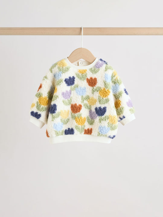 Cream/Purple Tulip Baby Fleece Tops and Leggings Set 2 Piece (0mths-2yrs)