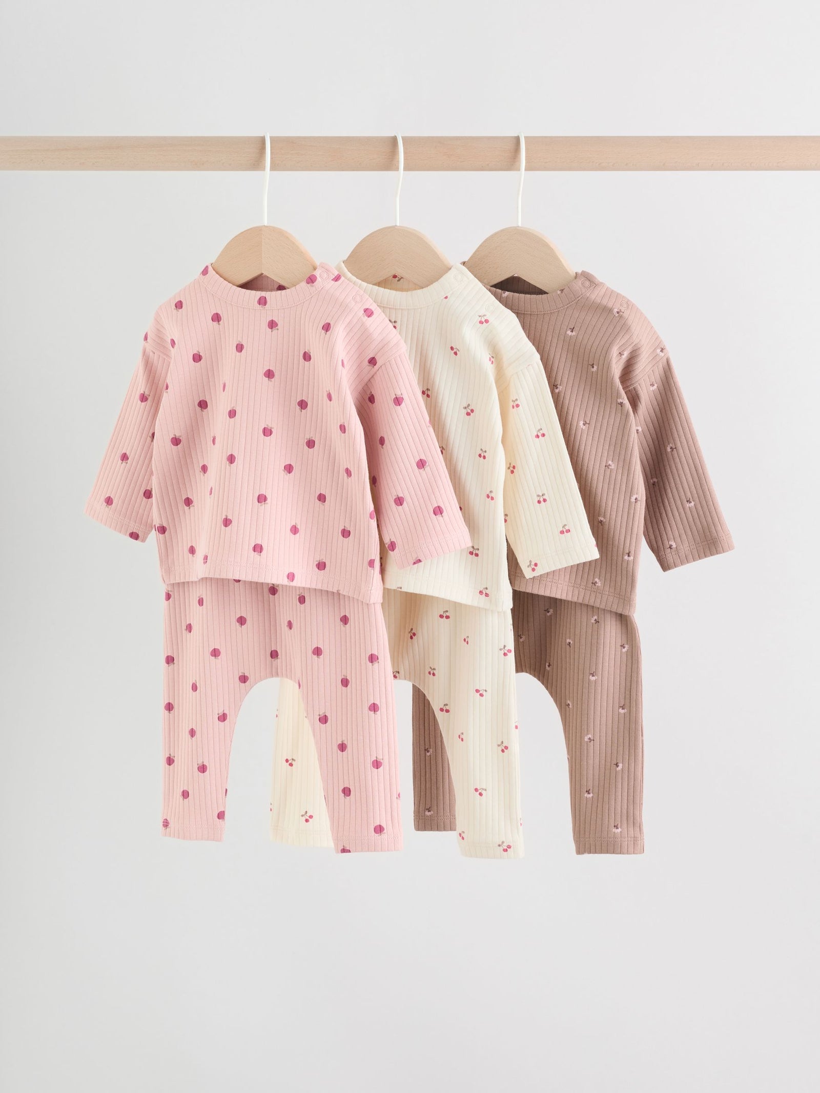 Pink/ Cream/ Brown Print Long Sleeve Top And Leggings Set 6 Piece (0mths-3yrs)